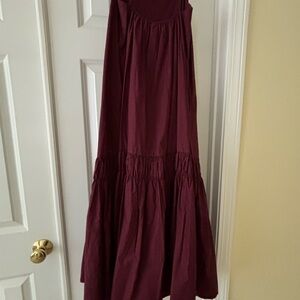 Banana Republic Maroon Midi A-Line Tiered Dress - NWT